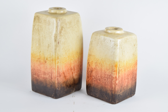 Square Tapered Terracotta Vases