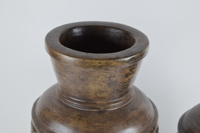 Brown Mesoamerican Style Terracotta Urns