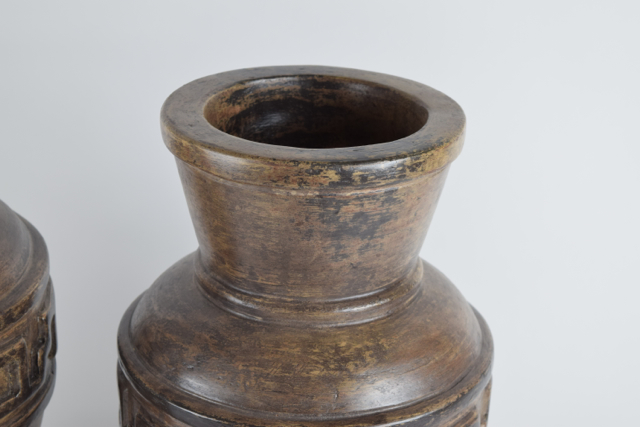 Brown Mesoamerican Style Terracotta Urns