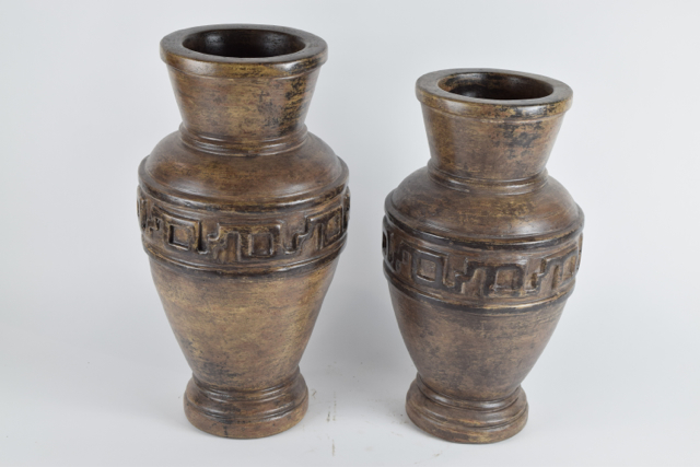 Brown Mesoamerican Style Terracotta Urns