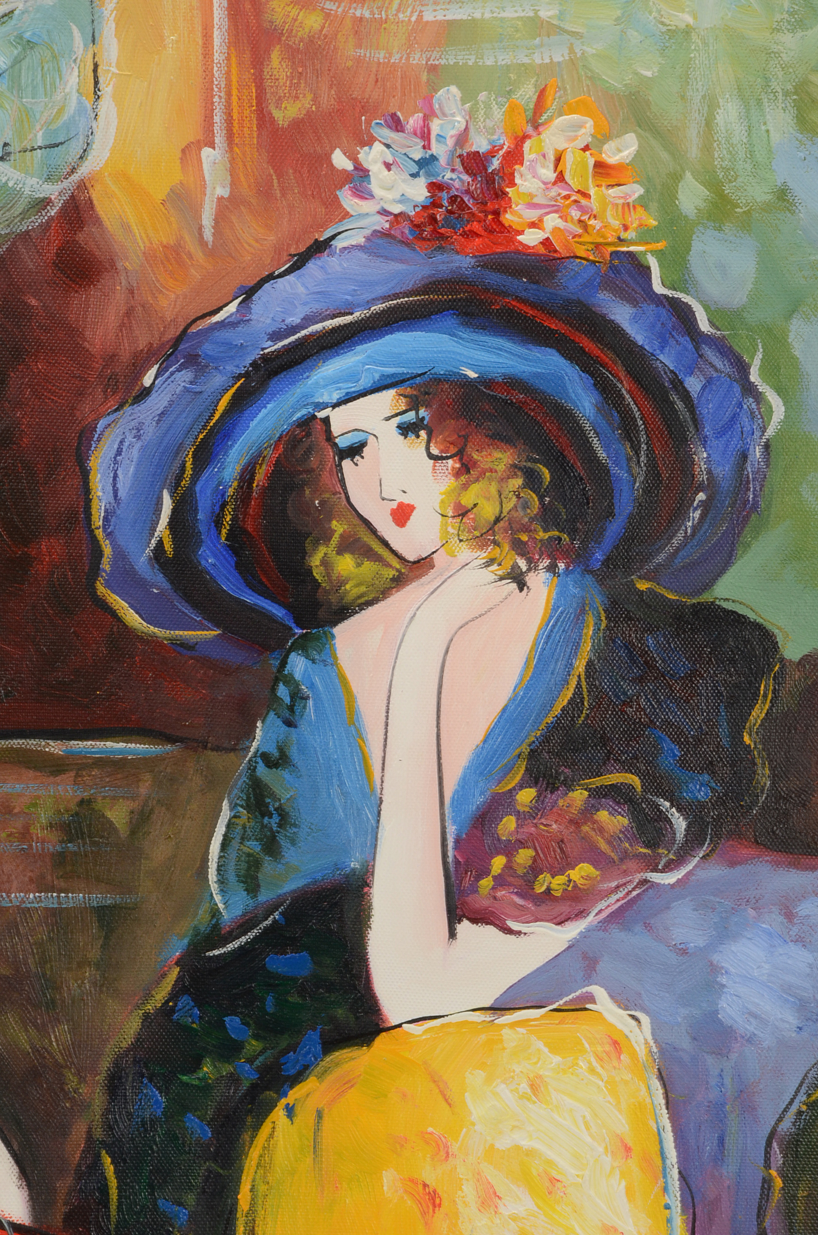 M. Harold Original Acrylic Painting on Canvas of Two Women