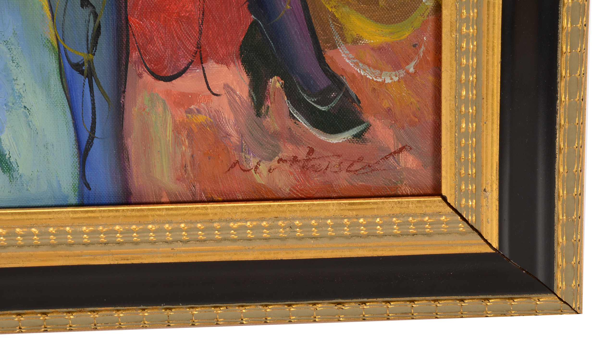 M. Harold Original Acrylic Painting on Canvas of Two Women