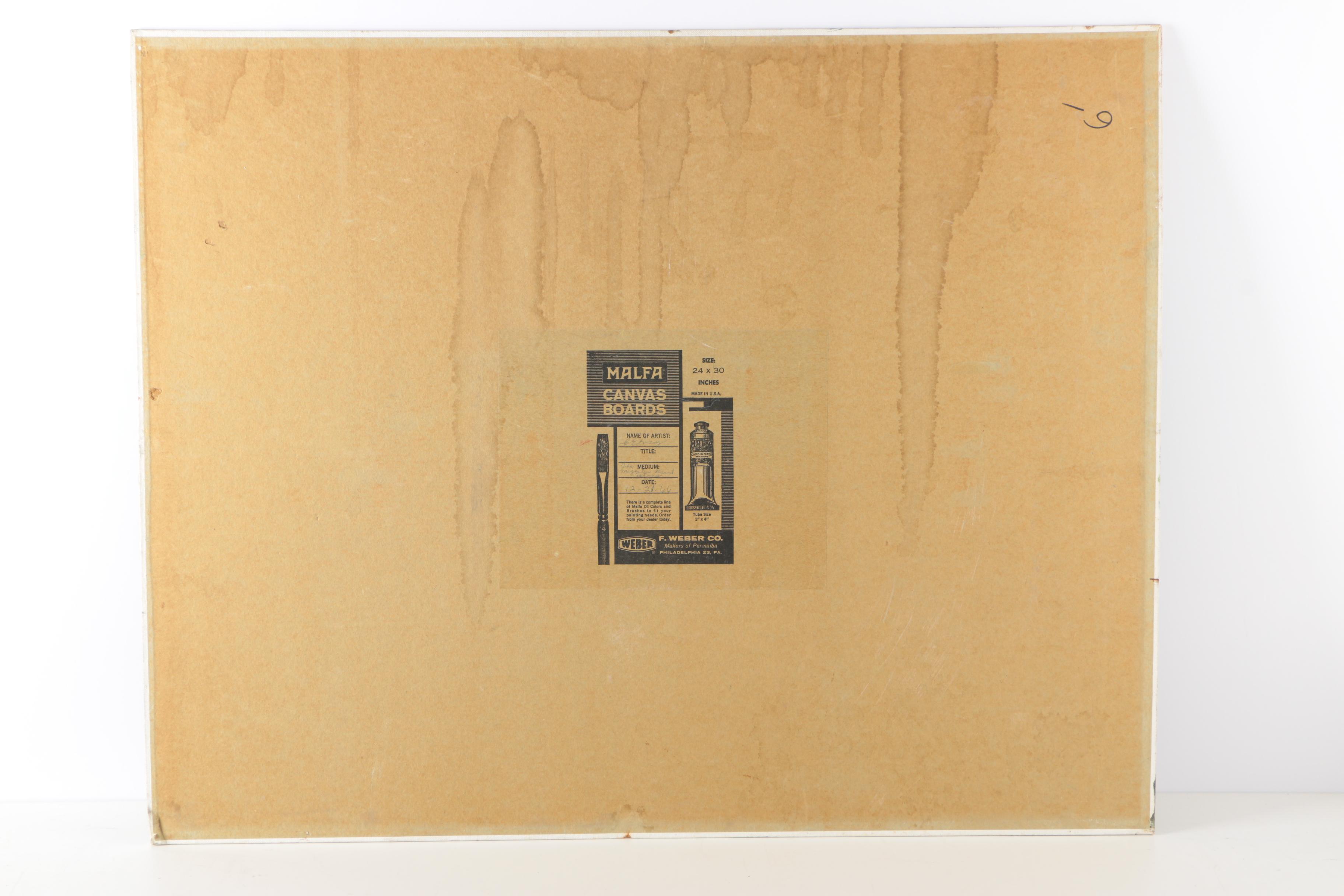 C.E. Borg Oil on Canvas Board "The Majestic Grand Tetons"