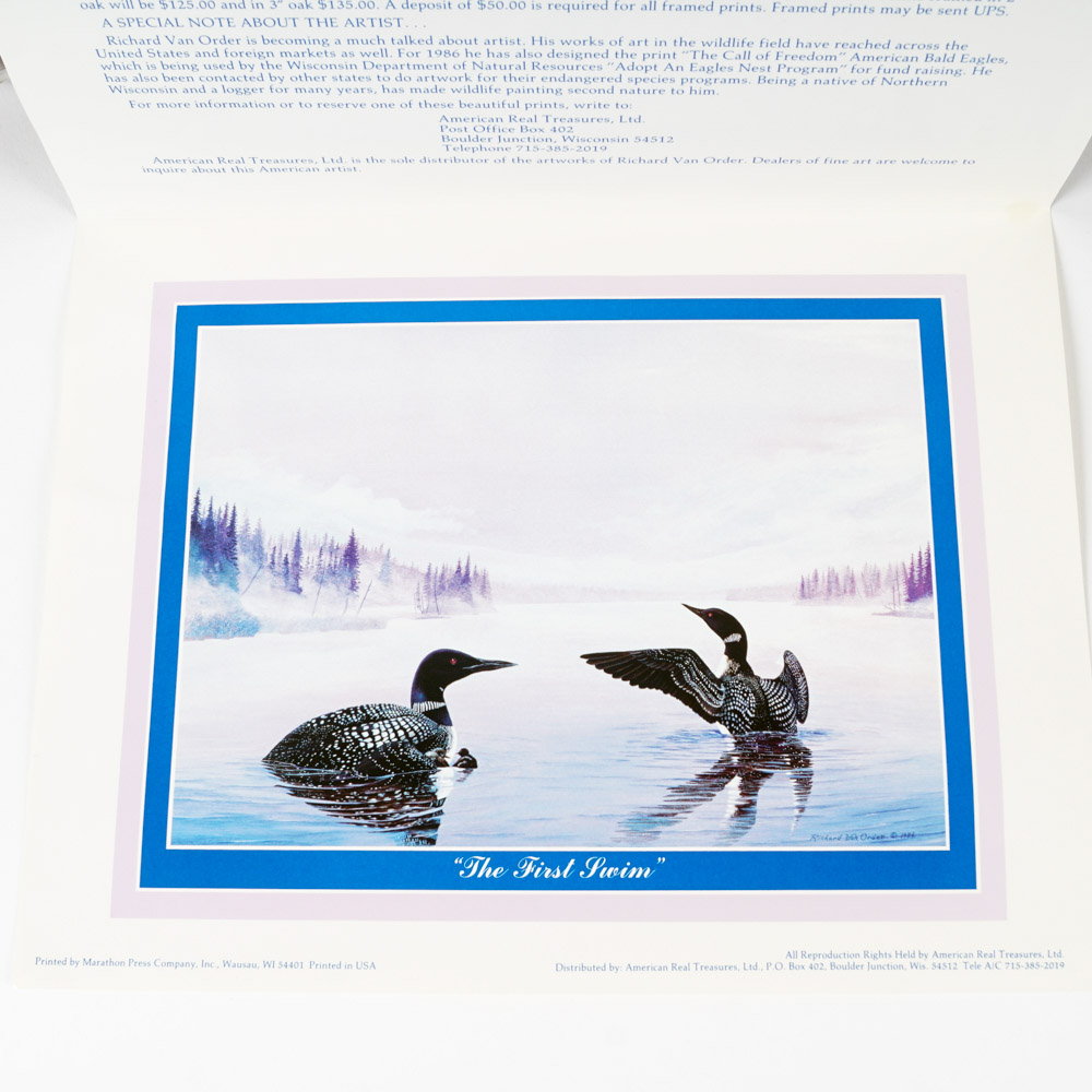 After Richard Van Order Signed and Framed Loon Prints