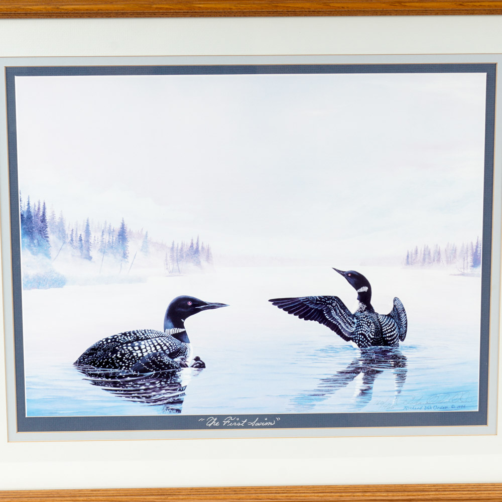 After Richard Van Order Signed and Framed Loon Prints