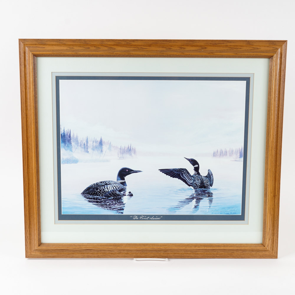After Richard Van Order Signed and Framed Loon Prints