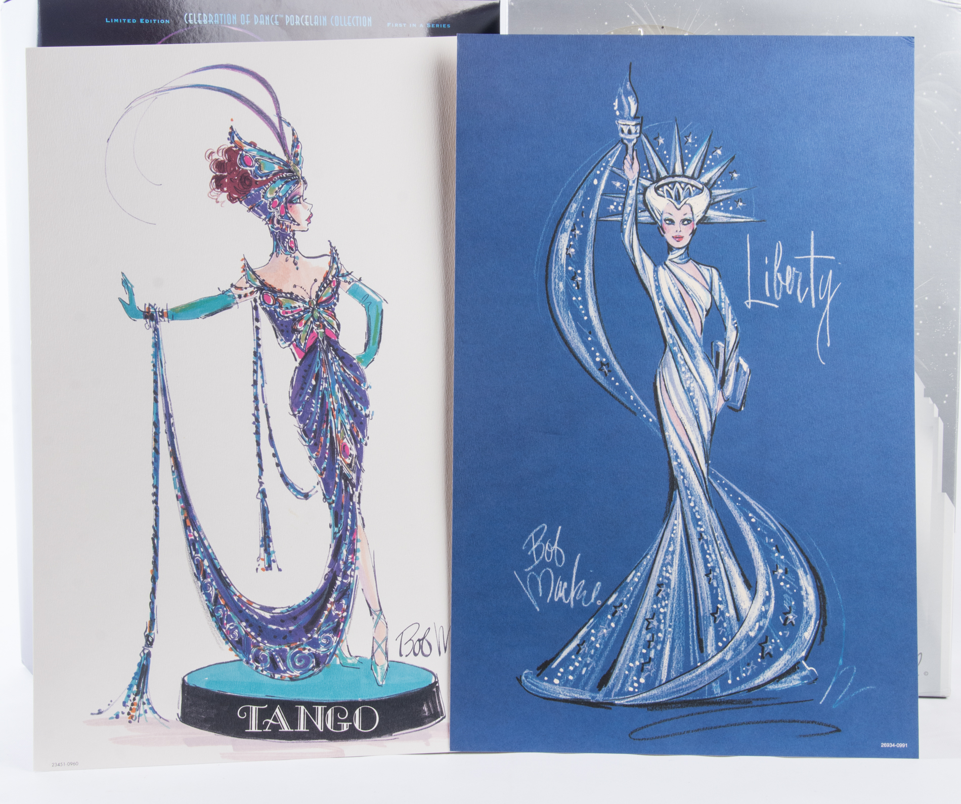 Bob Mackie's "The Tango" Porcelain Barbie and "Lady Liberty" Barbie