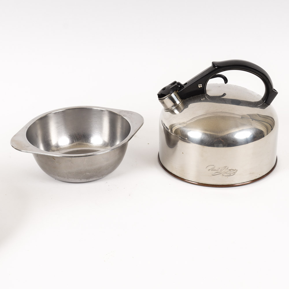 Large Set of Revere Ware Stainless Steel Cookware