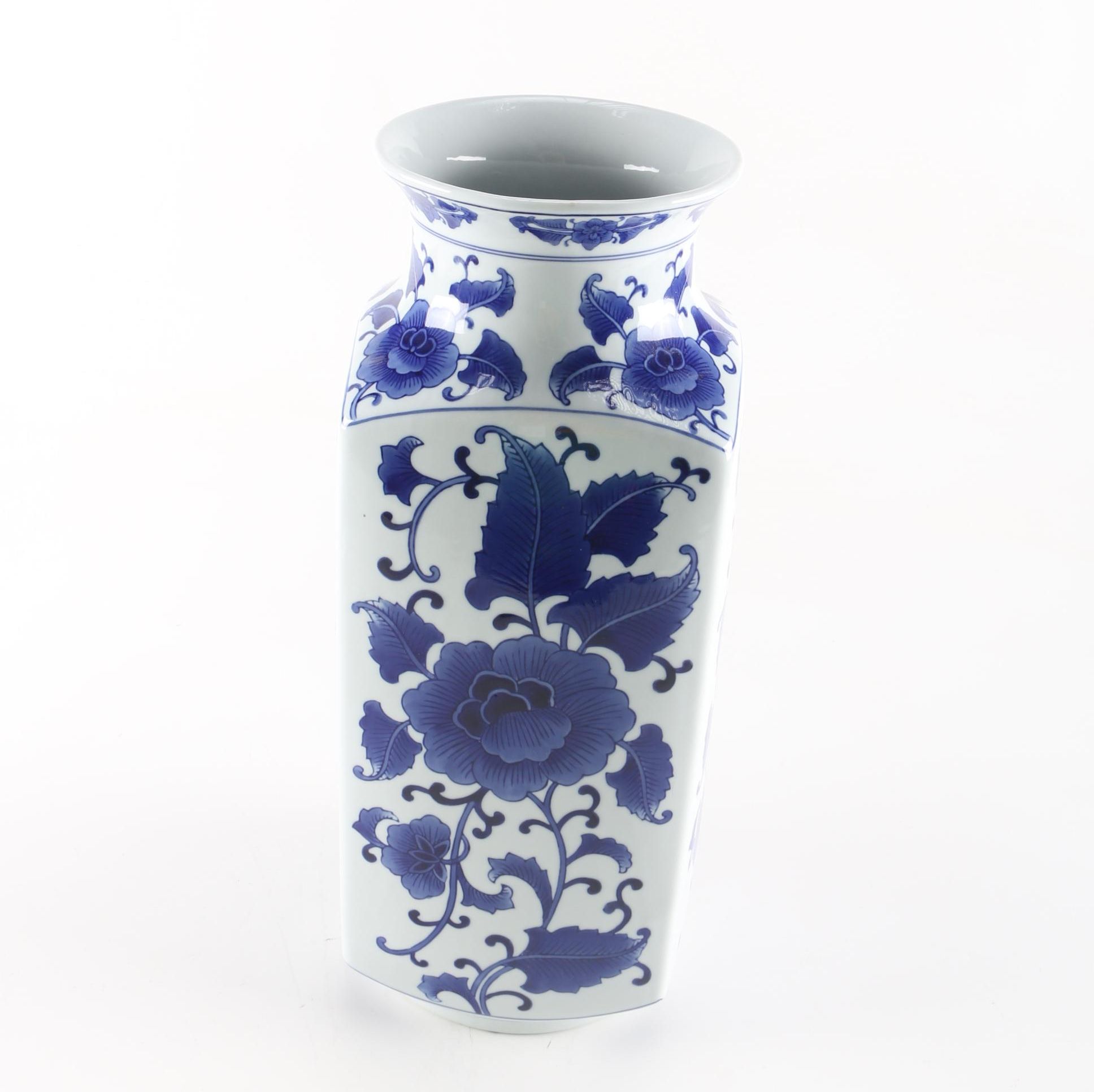 Bombay Company Blue on White Porcelain Vase