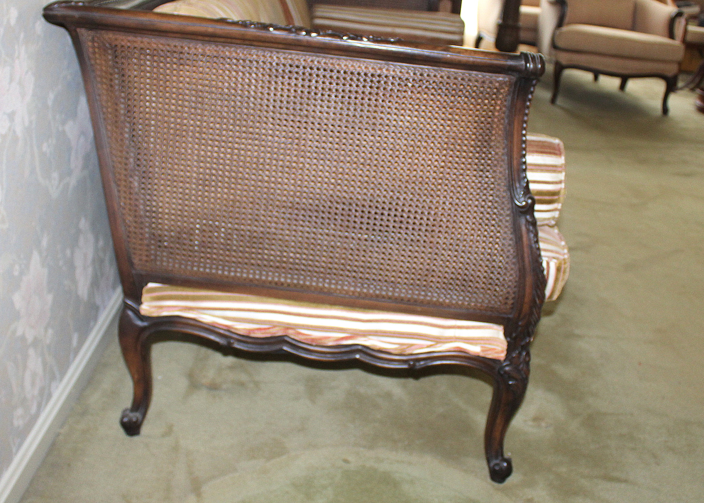 Antique Victorian Cane-Back Sofa