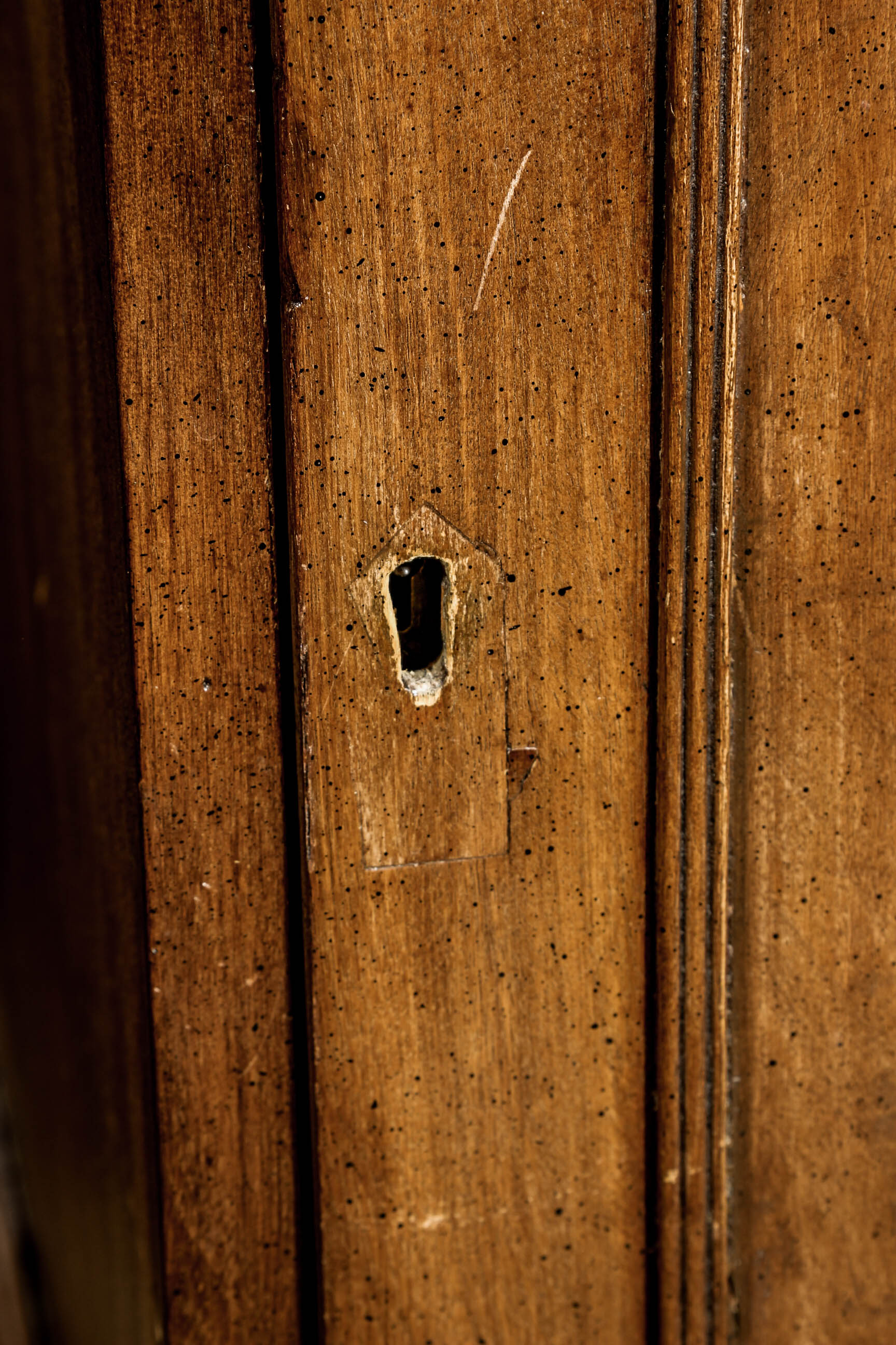Vintage Poplar Double Sided Pedestal Desk