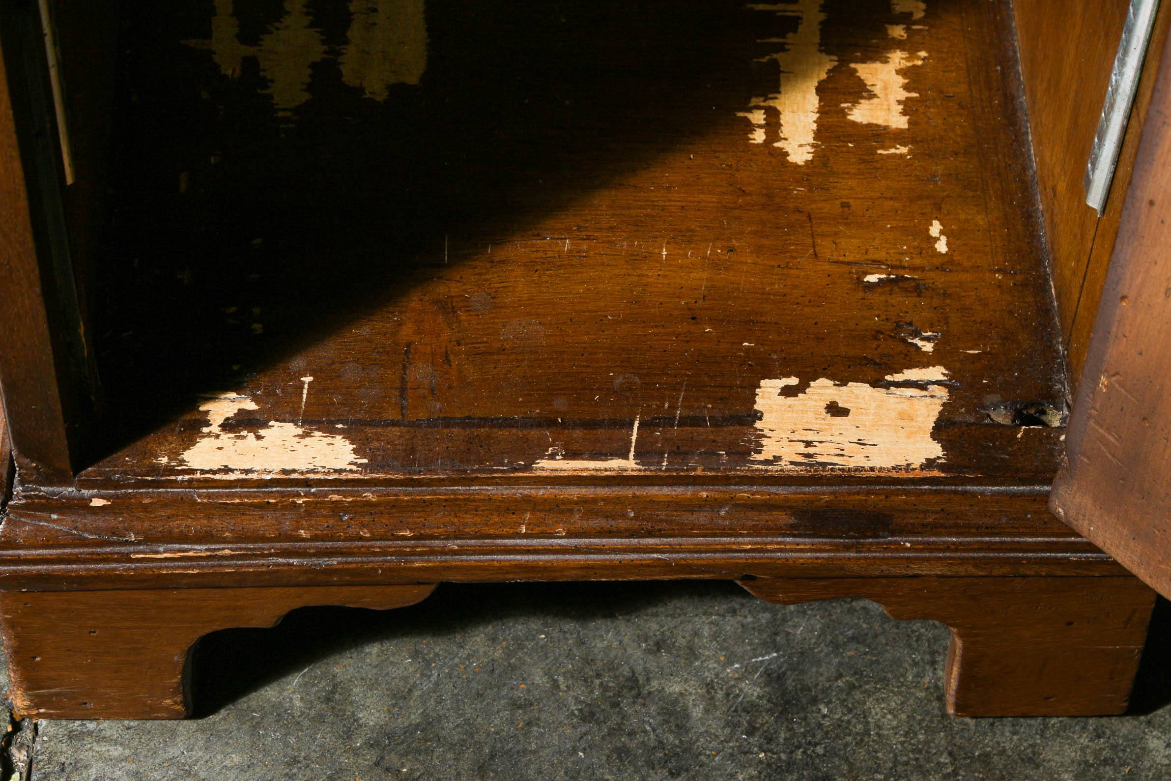 Vintage Poplar Double Sided Pedestal Desk