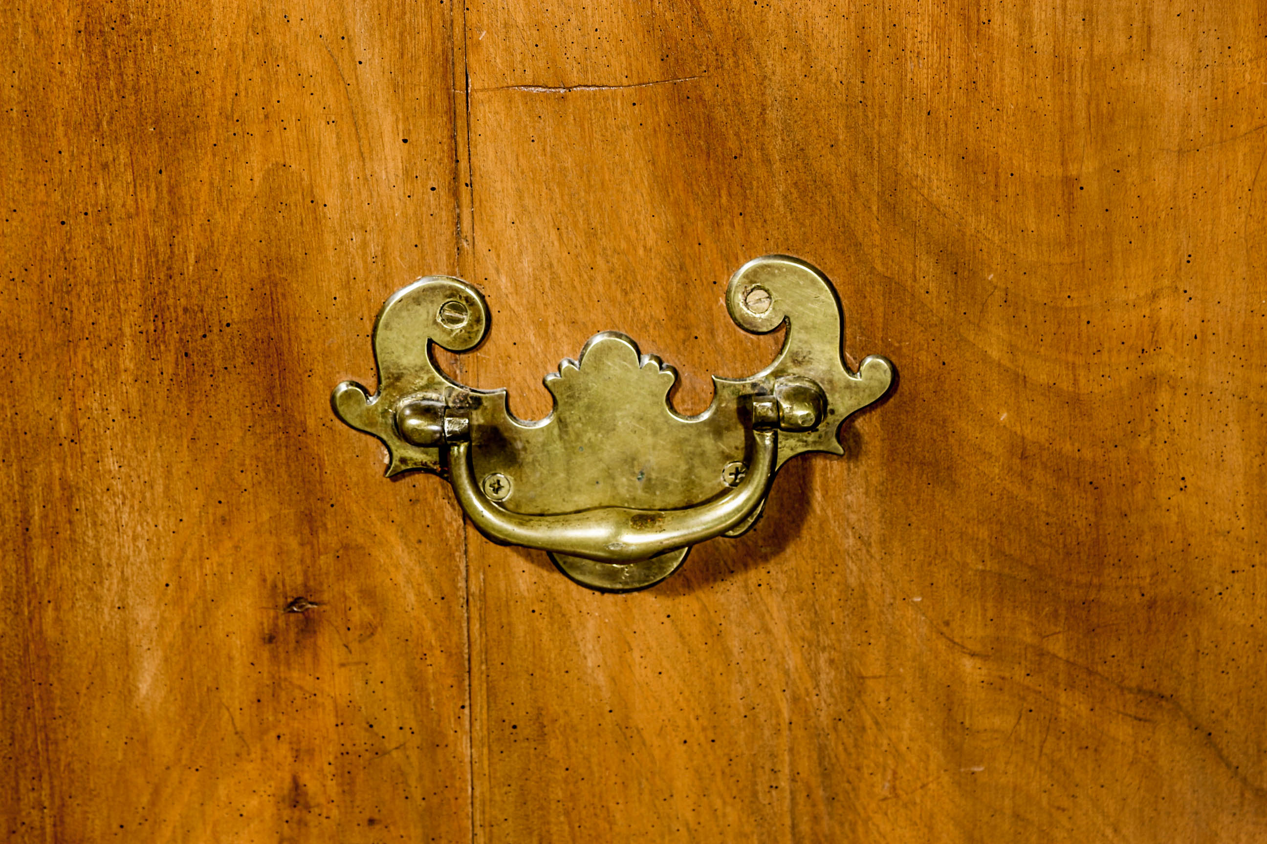 Vintage Poplar Double Sided Pedestal Desk