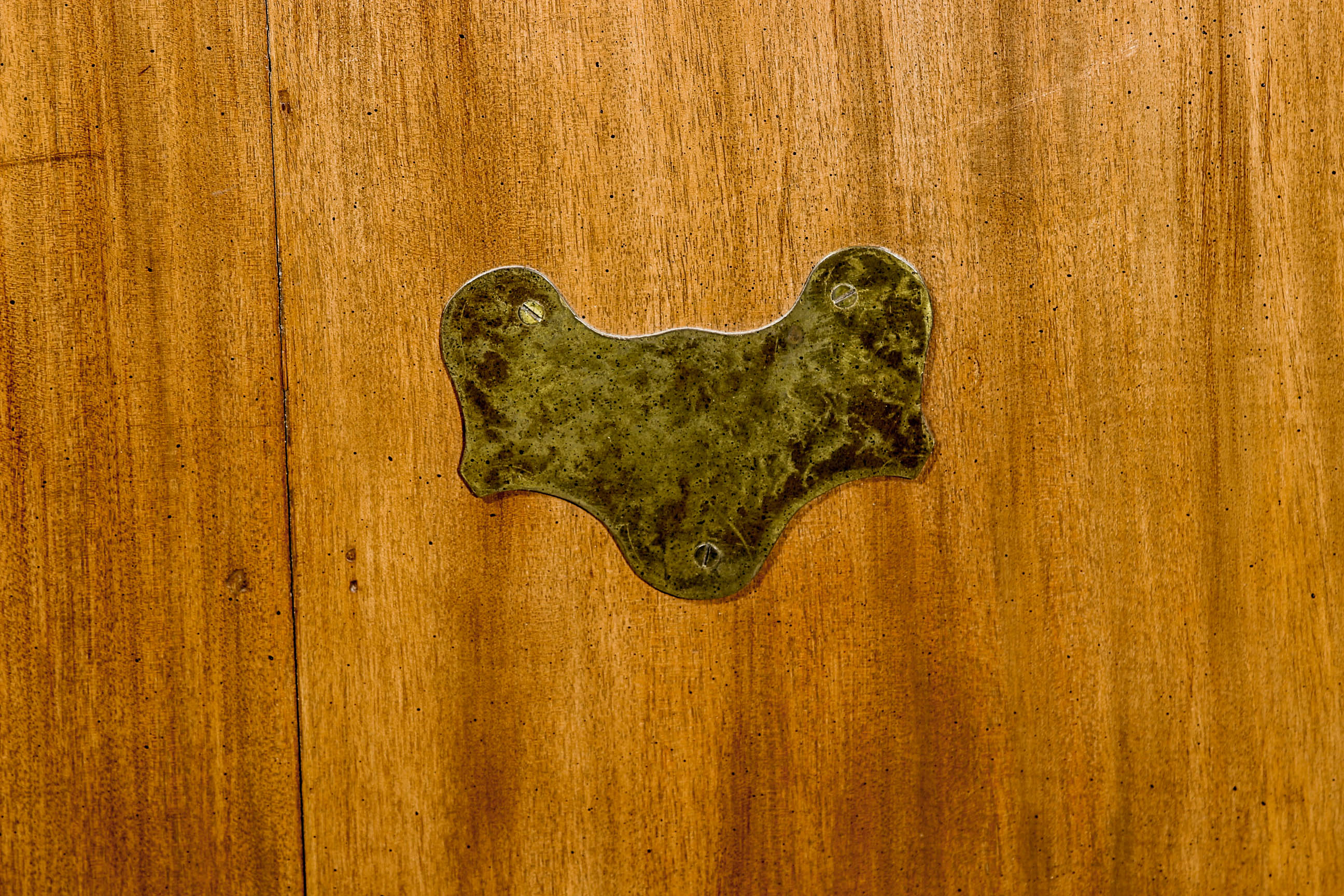 Vintage Poplar Double Sided Pedestal Desk