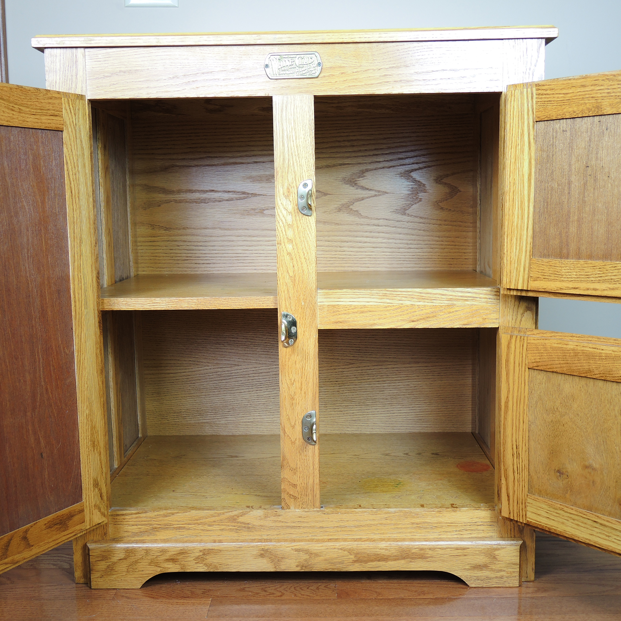 White Clad Oak Ice Chest Style Cabinet