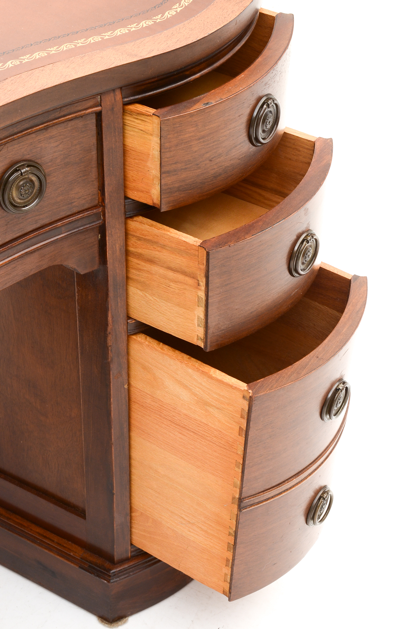 Vintage Kidney Shaped Desk with Leather Top