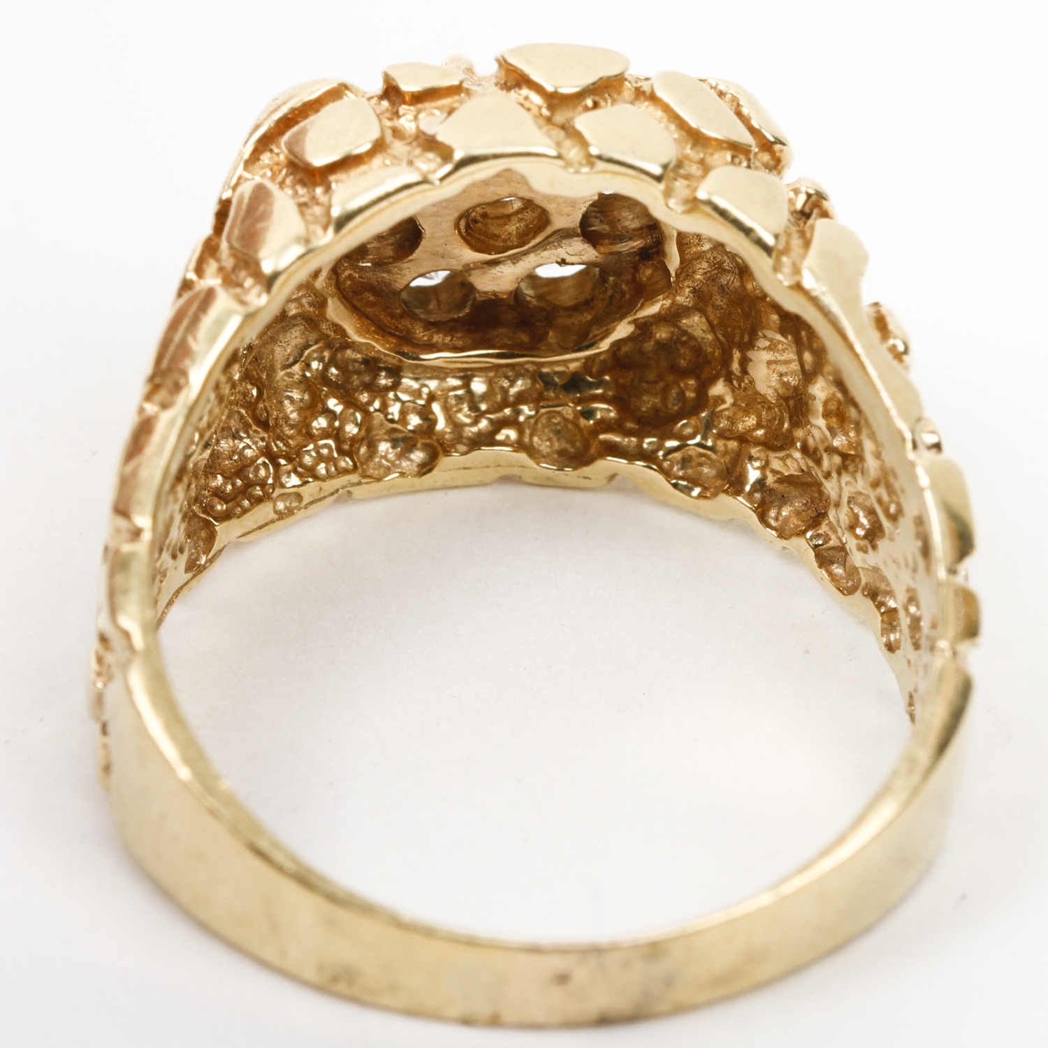 Men's 14K Yellow Gold and Diamond Cluster Ring