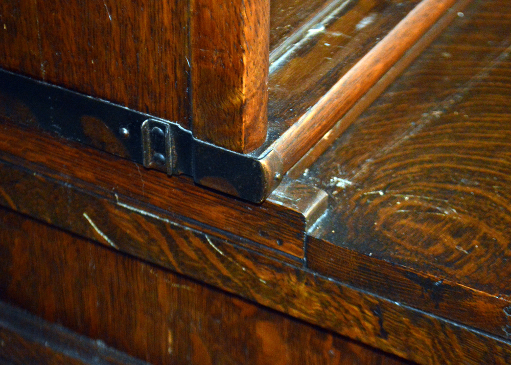 Antique Oak Barrister Bookcase Over Filing Cabinet by Globe-Wernicke Co.