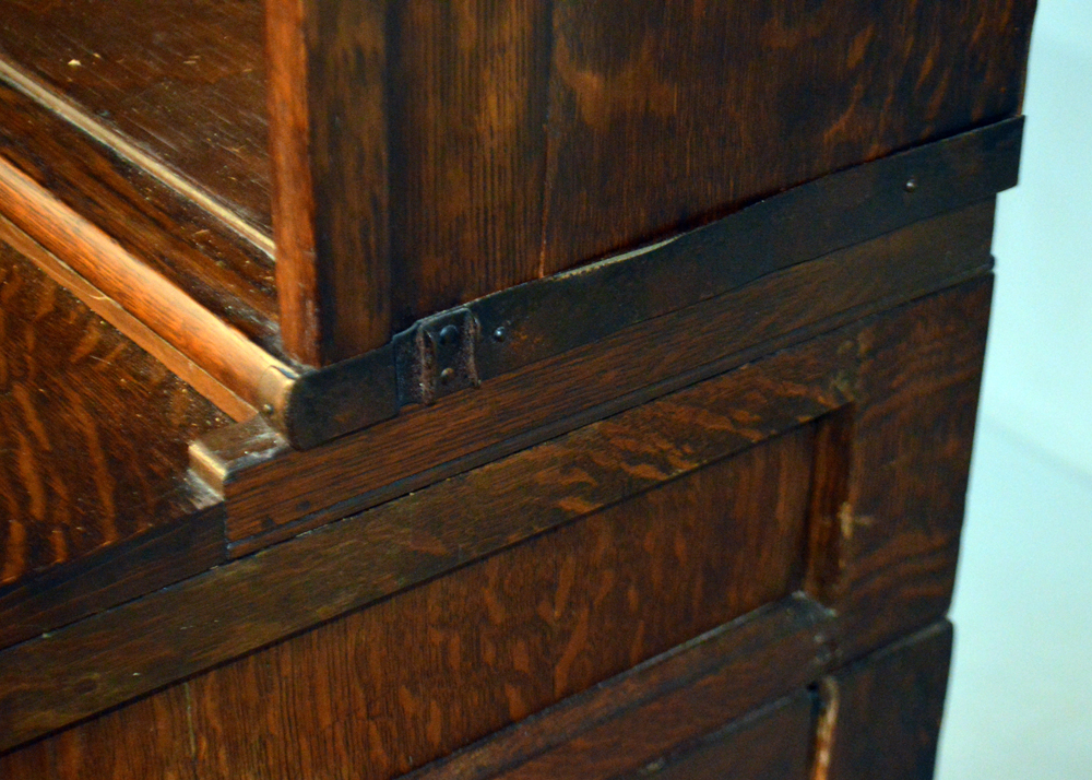 Antique Oak Barrister Bookcase Over Filing Cabinet by Globe-Wernicke Co.