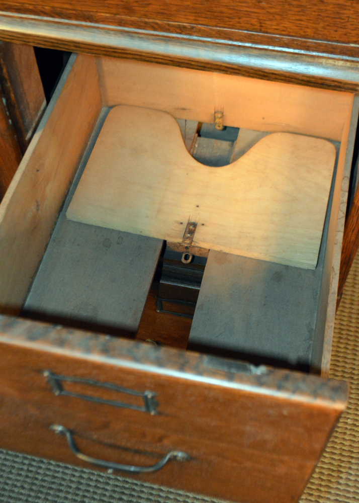 Antique Oak Barrister Bookcase Over Filing Cabinet by Globe-Wernicke Co.