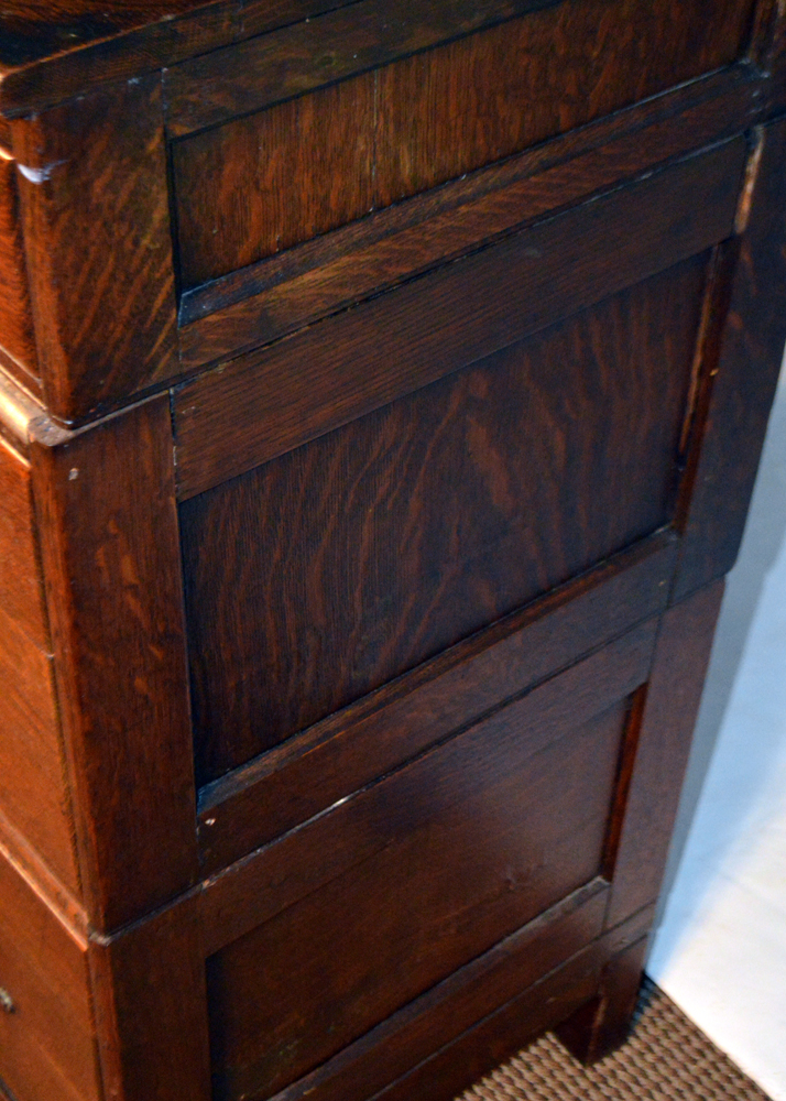 Antique Oak Barrister Bookcase Over Filing Cabinet by Globe-Wernicke Co.