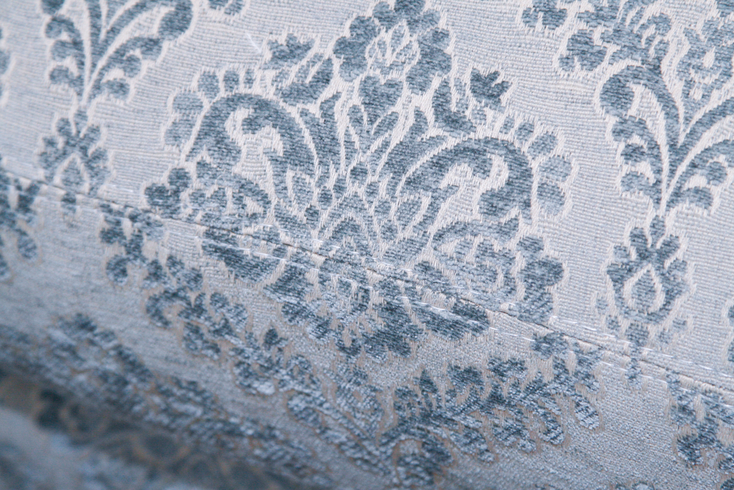 Blue Damask Upholstered Club Chair