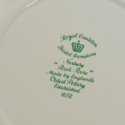 Eight Royal Cauldon "Norbury" Bristol Ironstone Plates