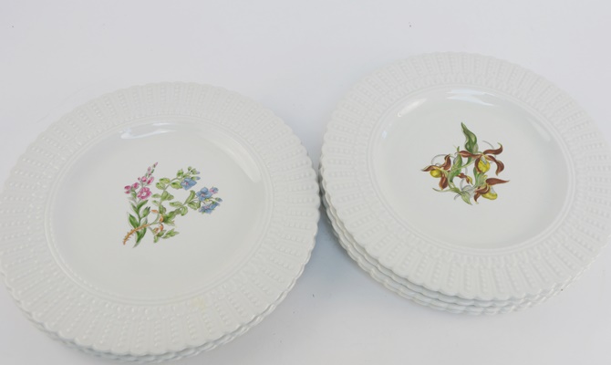 Eight Royal Cauldon "Norbury" Bristol Ironstone Plates