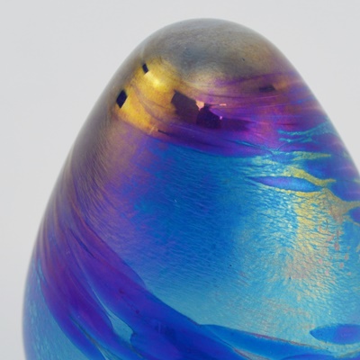 Blown Glass Ovoid Paperweight Signed OBG
