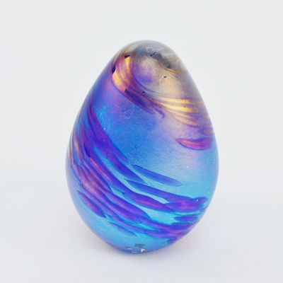 Blown Glass Ovoid Paperweight Signed OBG
