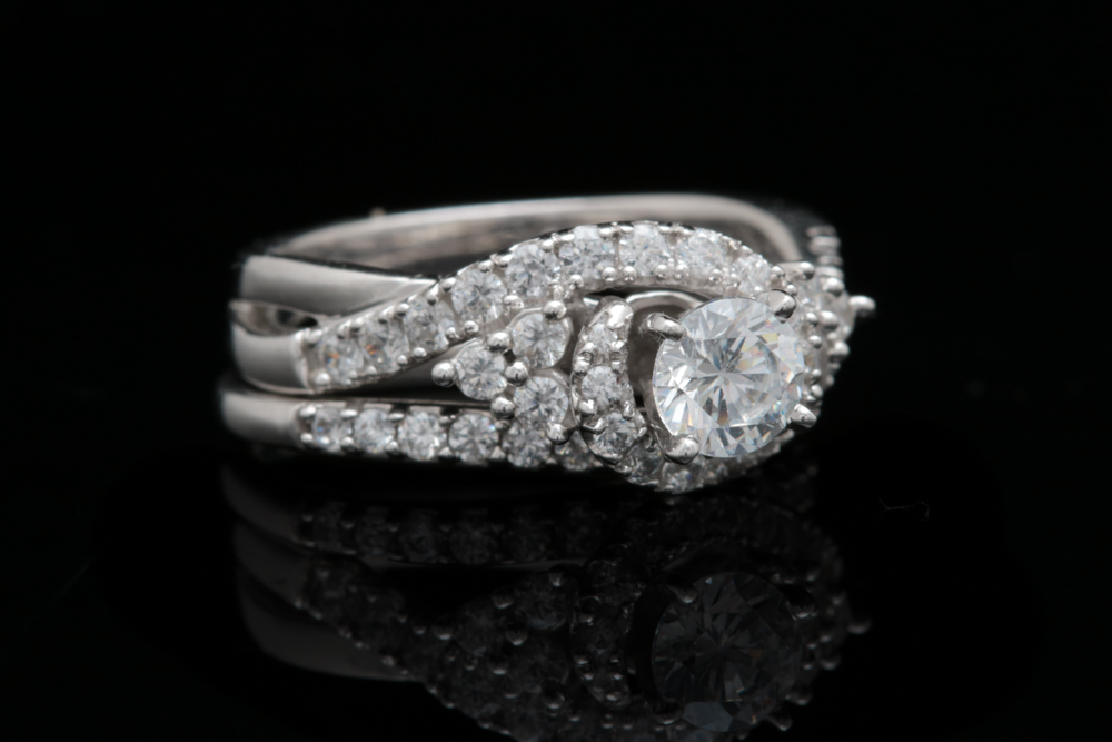 Sterling Silver and CZ Bridal Set