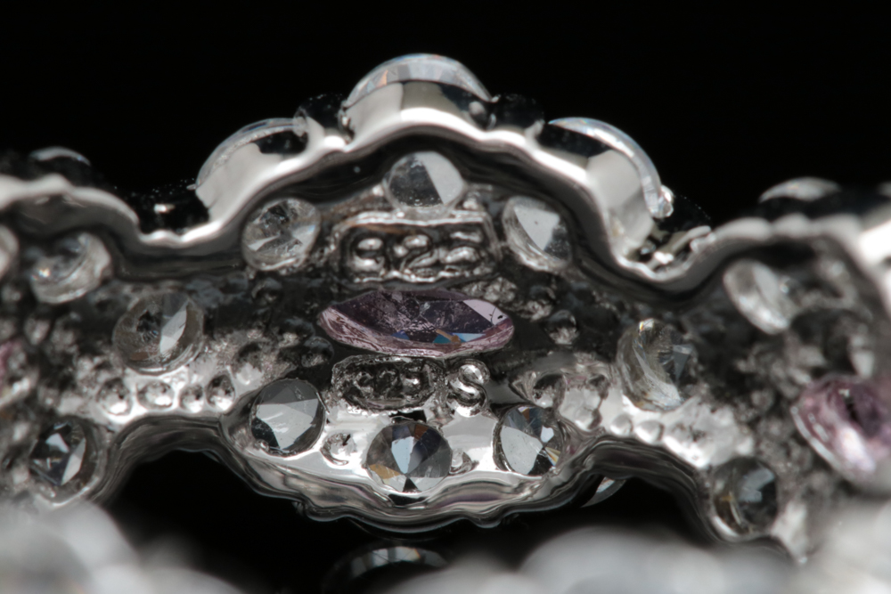 Sterling Silver, Pink CZ and White CZ Ring