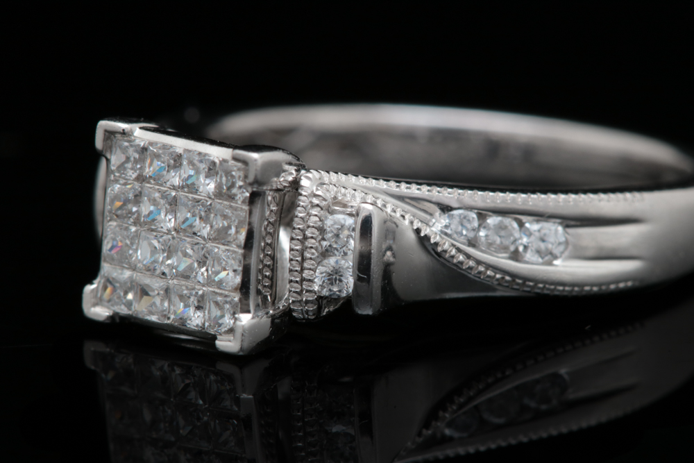 Sterling Silver and CZ Bridal Set