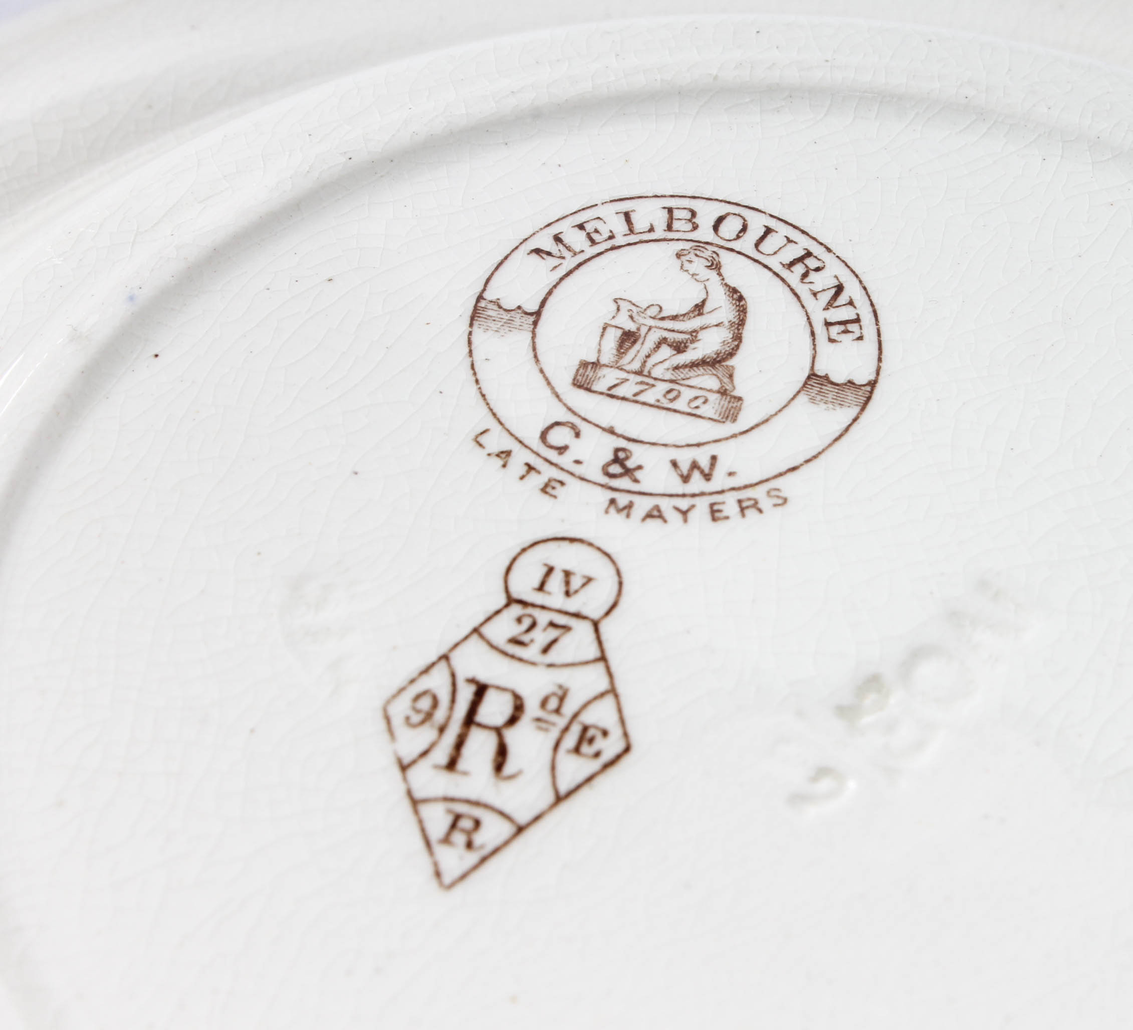 Antique Brown and White English Aesthetic Movement Transferware