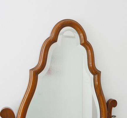 Antique Italian Louis XV Style Bombe Vanity With Metal Stool