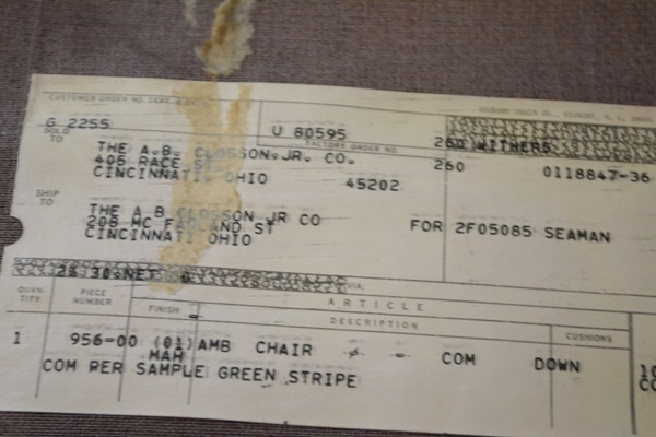 Hickory Chair Furniture Co. Upholstered Mahogany Armchair