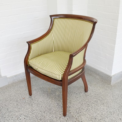 Hickory Chair Furniture Co. Upholstered Mahogany Armchair