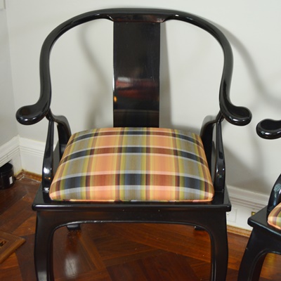 Two Asian Inspired Armchairs