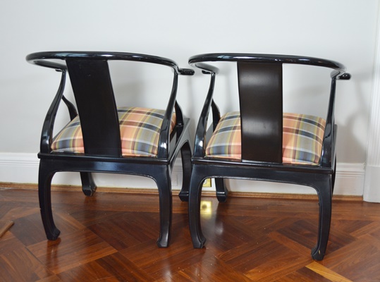 Two Asian Inspired Armchairs