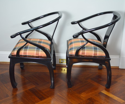 Two Asian Inspired Armchairs