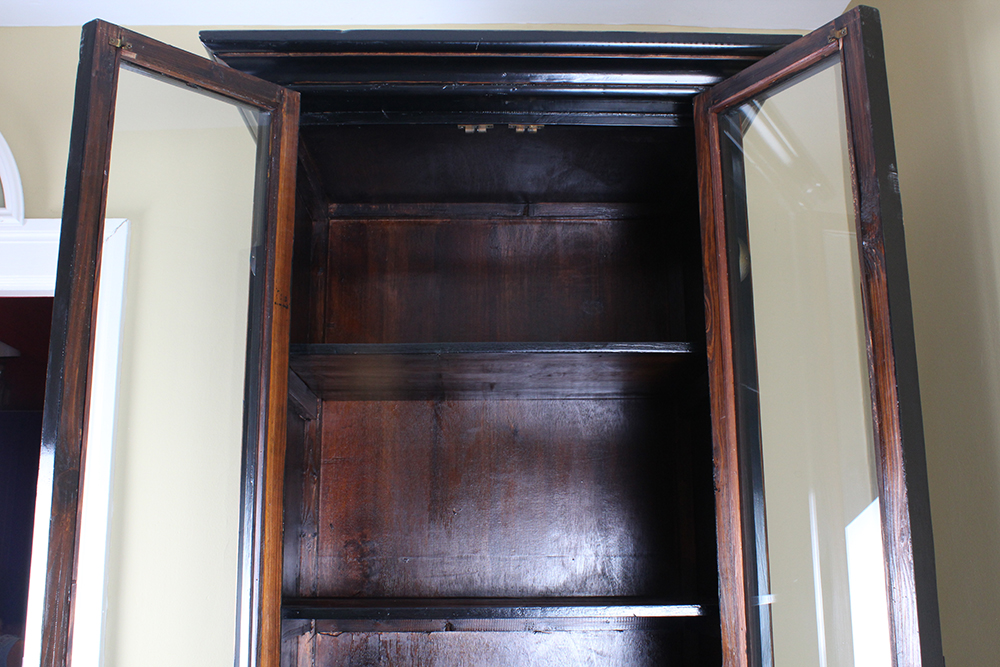 Asian Style Tall Black Lacquer Cabinet
