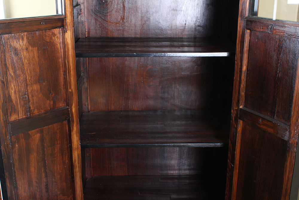 Asian Style Tall Black Lacquer Cabinet