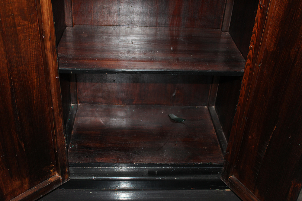 Asian Style Tall Black Lacquer Cabinet