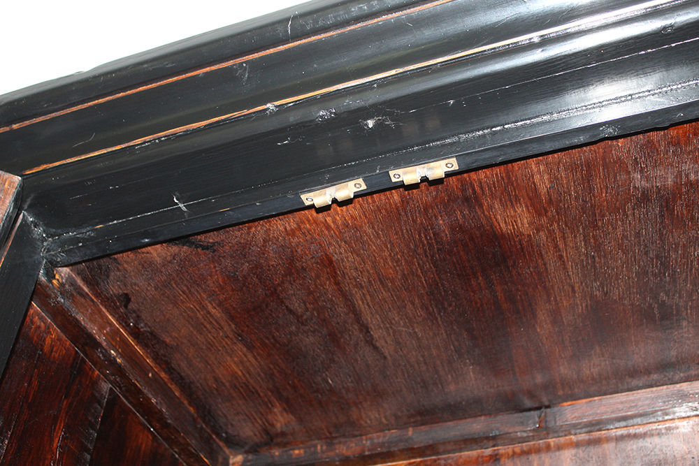 Asian Style Tall Black Lacquer Cabinet