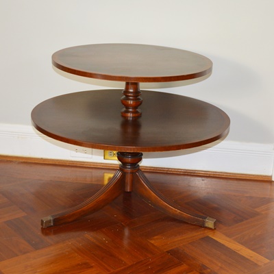 Duncan Phyfe Style Two Tier Round Table