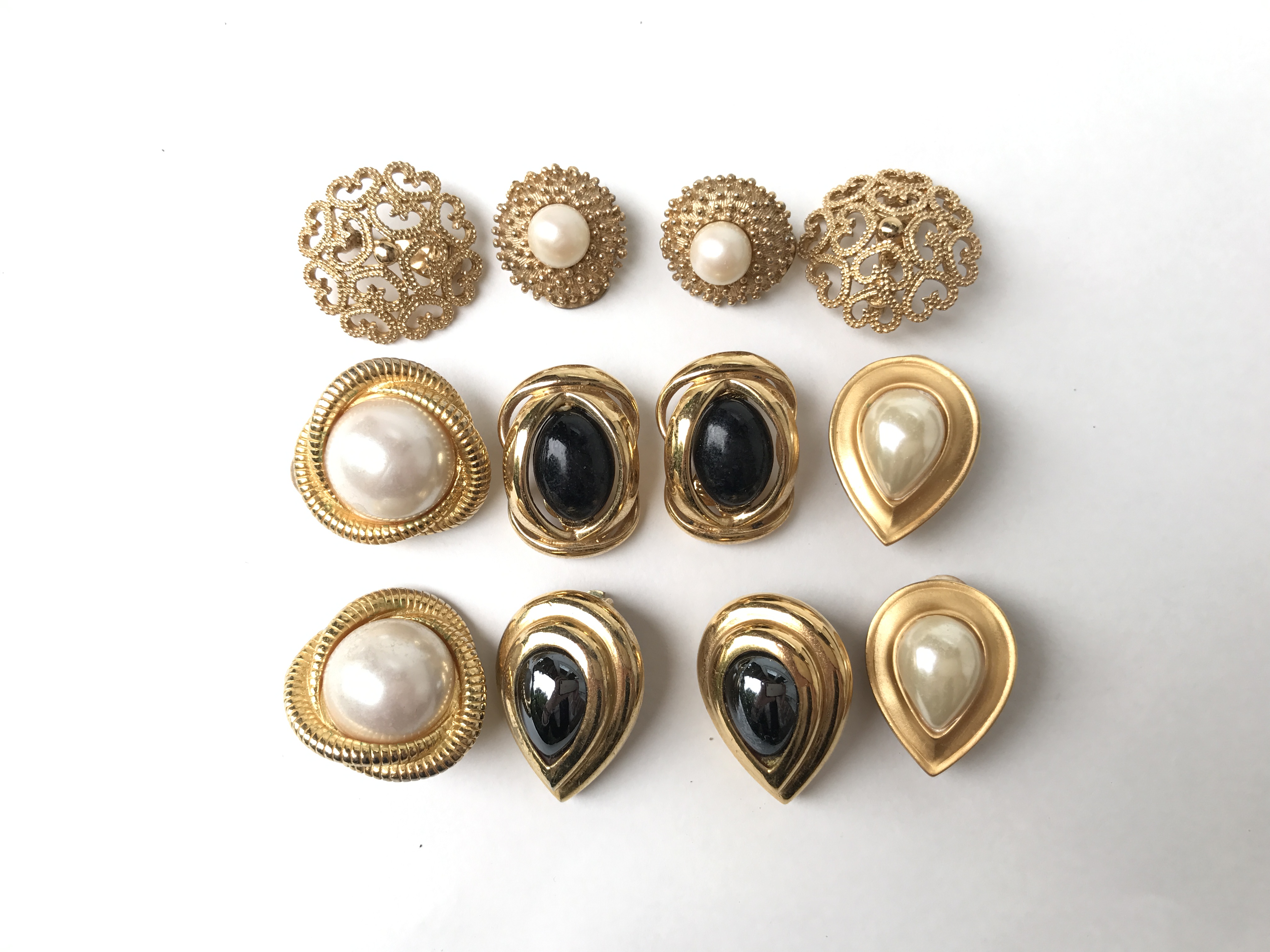 Vintage Selection of Fashion Earrings and Faux Pearl Necklaces