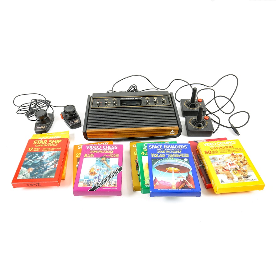 Atari Video Game Console and Games