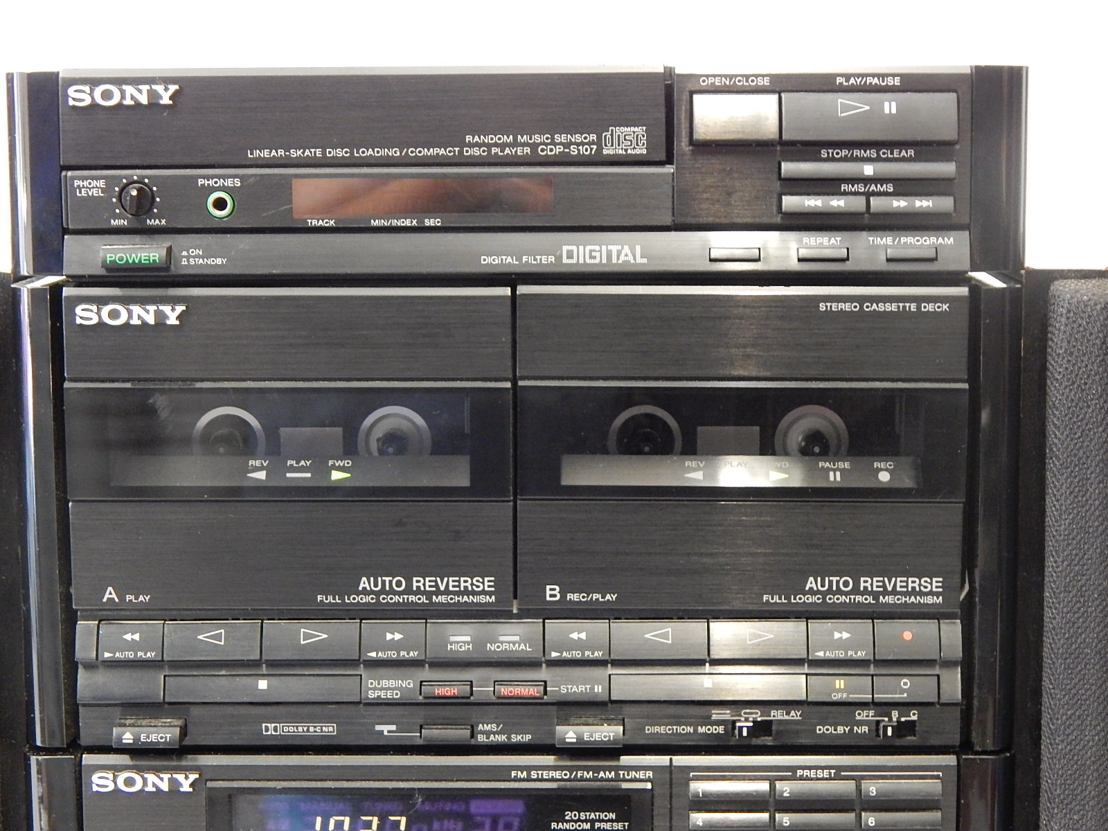 Sony Component Stereo System and Speakers