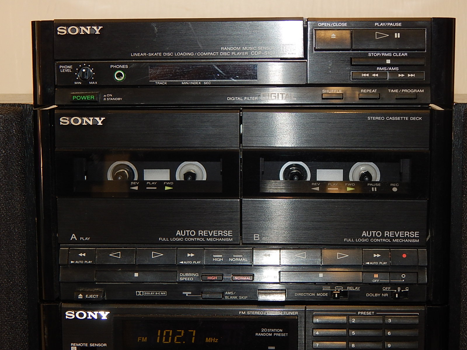 Sony Component Stereo System and Speakers