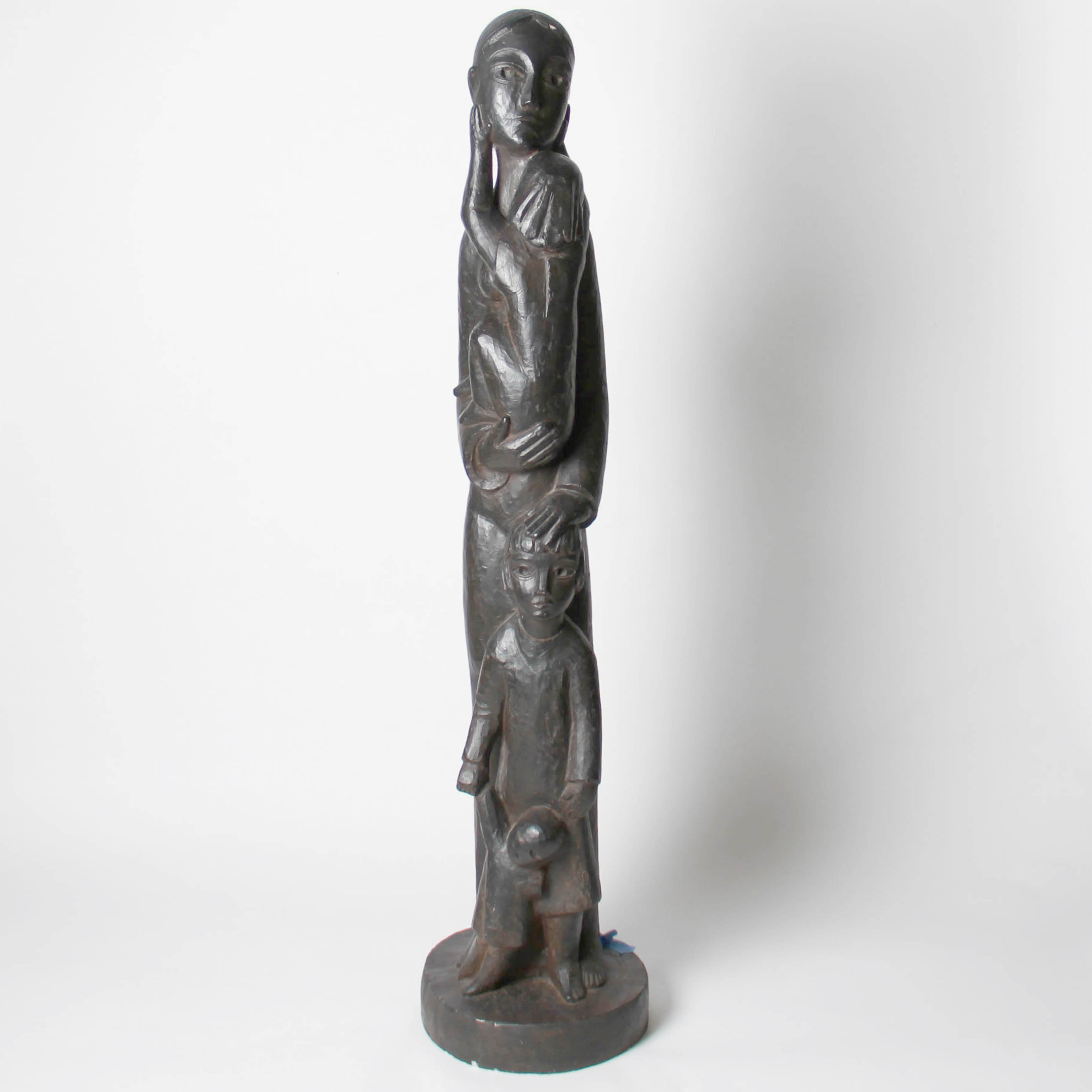 Plaster Reproduction Sculpture After Willem Degroot of Mother and Three Children